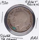 1920 Great Britain 1/2 Crown World Coins SILVER
