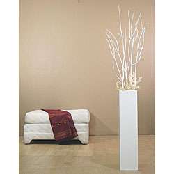 White 28 inch Floor Vase and White Mitsumata  