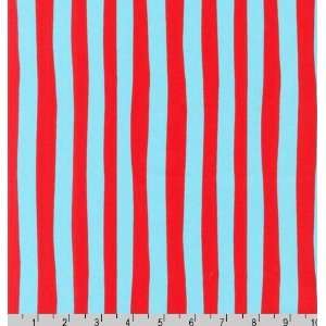   Seuss Stripes Red Blue Fabric Three Yards (2.7m)