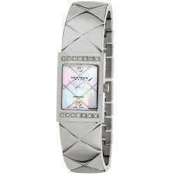   Womens Diamond Swiss Quartz Bangle Steel White Watch  