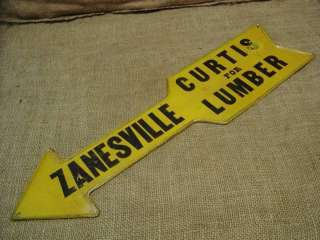 Vintage Zansville Curtis Lumber Sign  Antique Old Iowa  