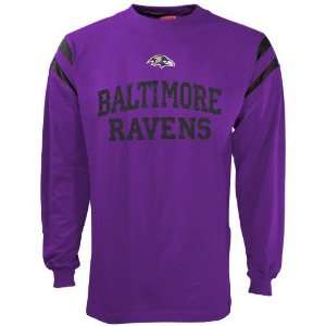  Baltimore Ravens Purple End Line Long Sleeve T shirt 