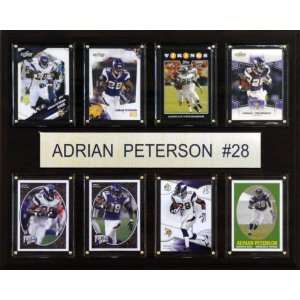  NFL Adrian Peterson Minnesota Vikings 8 Card Plaque 
