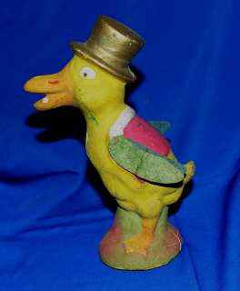 VTG 1920 COMPOSITION GERMAN EASTER DUCK CANDY CONTAINER  