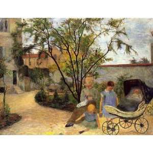  Oil Painting The Family in the Garden, rue Carcel Paul 