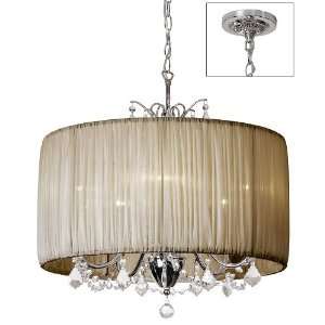 Shaded Light Design 5 Light 20 Crystal Mini Chandelier with Gathered 