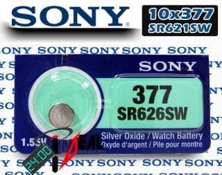 10pc SONY 377 SR626SW SR66 V377 watch battery NEWFRESH EXP 2014 