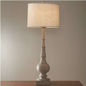  Global Views Scratched White Banister Table Lamp   Holds 