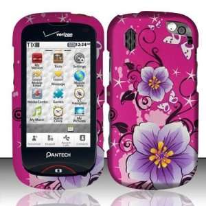 For Pantech Hotshot 8992 (Verizon) Rubberized Hibiscus Flowers Design 