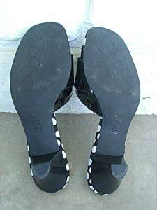 FRANCO SARTO Black Patent Leather & Polka Dot Heels 7 M  