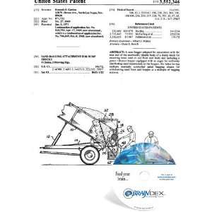  NEW Patent CD for SAND BAGGING ATTACHMENT FOR DUMP TRUCKS 