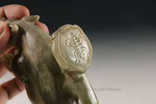 Precious Chinese Old Hand Made Beast Laden With Ruyi Nephrite 