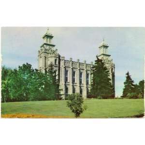  1960s Vintage Postcard Mormon Temple Logan Utah 