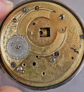 1802 ENGLISH SIVER VERGE FUSEE PAIRCASE POCKET WATCH   NEEDS 