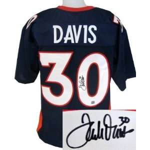  Terrell Davis Autographed/Hand Signed Denver Broncos Navy 