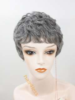 100% Human Hair Short Full Wig BJ H222 in #51 Gray Mix  