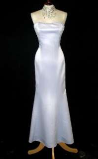 NWT Jessica McClintock Silver Satin Mermaid Dress Gown Size 7  