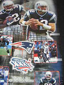 t84 Poster NEW PATRIOTS SUPERBOWL XXXVI 2002  