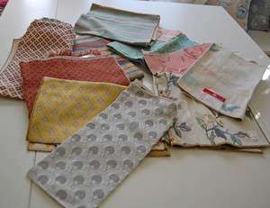 LOT COLLECTION OF 11 DECORATOR UPHOLSTERY FABRIC MEMO SAMPLES  