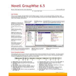  Novell GroupWise 6.5 Quick Start Card (9781578302024 