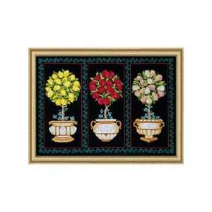 Laurie Korsgaden Topiary Trio Counted Cross Stitch Picture 