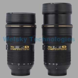 ZOOM ABLE Nikon Camera AFS 24 70mm Lens cup Coffee Mug Stainless 