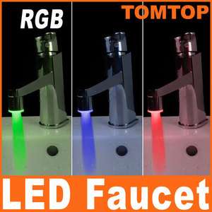Mini Water Glow LED Faucet Light Temperature Sensor RGB  