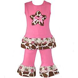 Ann Loren Boutique Pink Giraffe Capri Outfit  
