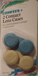 Comfees 2 Contact Lens Cases Blue/Beige  