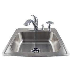  Drop In Stainless Kitchen Sink/Faucet Kit OSB25 02 