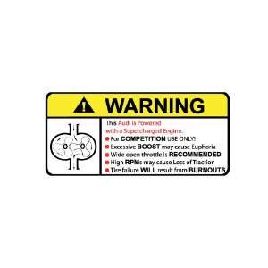 Audi Supercharger Type II Warning sticker decal