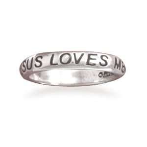  3mm Jesus Love Me Band .925 Sterling Silver Ring. Size 3 6 