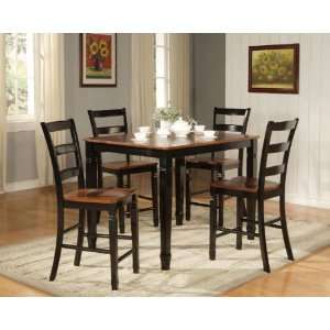 Brentwood Counter Height Table with 4 Chair Set In Black by Standard 