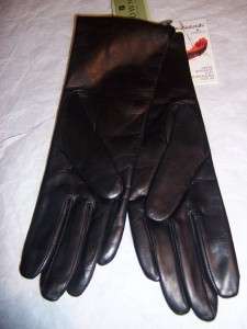 Fownes Black 100% Cashmere lined Leather Gloves  
