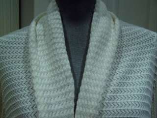   Talbots Cream Pointelle Cape Style Long Sleeve Cardigan Sweater M