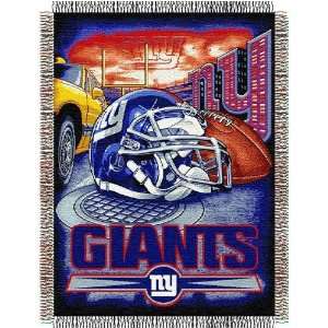  New York Giants Catch NFL Woven Tapestry Throw Blanket 