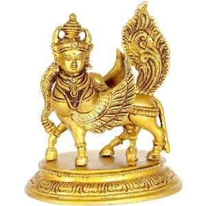   Celestial Cow Kamadhenu   Brass Sculpture 