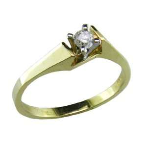  1/7 ct. Diamond Solitaire Ring in Yellow Gold (SZ 07.5) Jewelry
