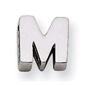  Sterling Silver Initial Slide M West Coast Jewelry 