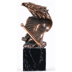   Bronze American Flag Eagle Sculpture 