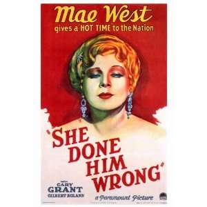 She Done Him Wrong Movie Poster (27 x 40 Inches   69cm x 102cm) (1933 