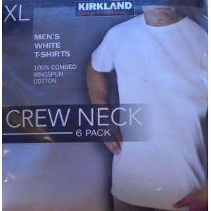  Kirkland Mens Crew Neck White T shirts (Size X Large 