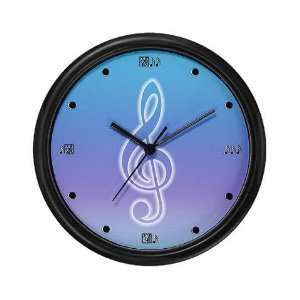  Teal Treble Clef Music Wall Clock by 