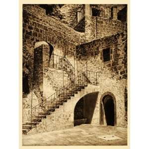  1925 Mar Saba Monastery Architecture Stairs Courtyard 