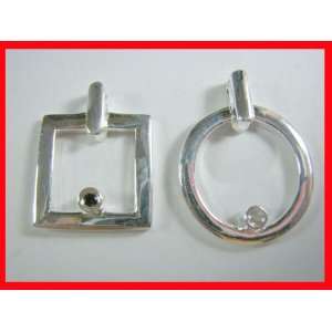  His & Hers Duo CZ Pendants Sterling Silver #2372 