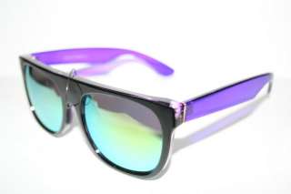   Top Nerd Sunglasses Shades Super Black Clear Purple Frame green Mirror