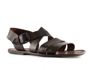 Handmade in Italy mens sandals in dark brown leather Size US 12   EU 