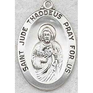  Saint Jude Pendant Sterling Silver w/ 24 Chain Gift Boxed 