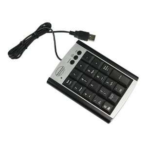  Black USB Numeric Keypad Keyboard for Laptop w/ 22 Keys 