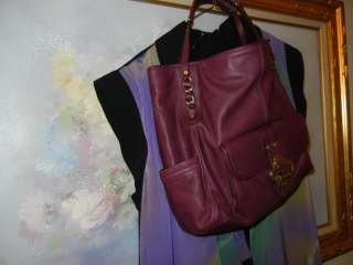 Makowsky Large Soft Purple Leather Handbag Tote  